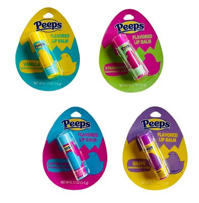 Peeps Lip Balm Set of 4 Scented Marshmallow Cream Flavors