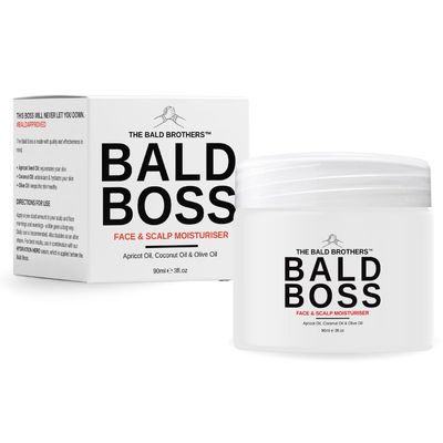 The Bald Brothers Bald Head Care with Apricot Seed Oil | Face & Scalp Moisturizer | Protects, Hydrates, Vegan, No Grease, Matte | Bald Head Moisturizer | No Fragrance | 90 Day Supply | 3oz