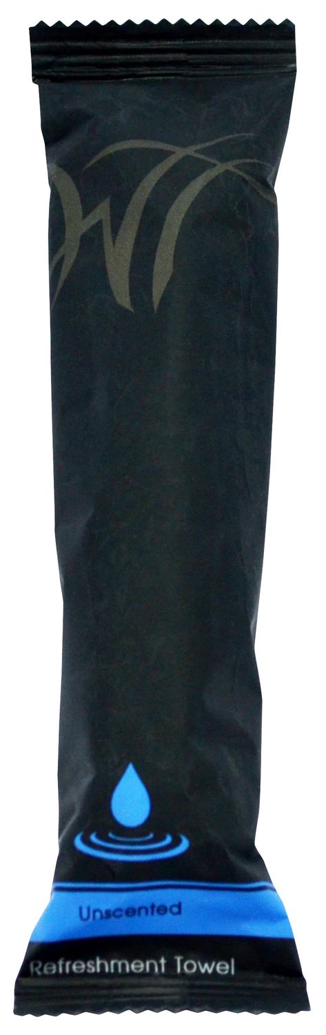 WT WHITE TOWEL SERVICES 10&quot; x 10&quot; inch Moist Cotton Towel Individually Wrapped - Unscented (Case of 50)