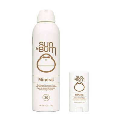 Sun Bum Sun Bum Mineral Spf 30 Sunscreen Spray and Spf 50 Face Stick Vegan and Reef Friendly (octinoxate &amp; Oxybenzone Free) Broad Spectrum Zinc Sunscreen With Uva/uvb, 2 Count