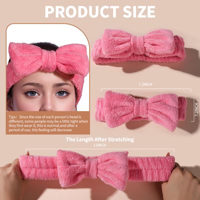 Teenitor 5 Pack Spa Headband for Washing Face, Girls Makeup Headband, Bow Tie Hair Band, Microfiber Women Skincare Headbands, Cosmestic Facial Sports Yoga Elastic Headband