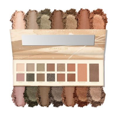 LAURA GELLER NEW YORK Laura&#39;s Essentials Artistic &amp; Authentic Makeup Artistry 12 Multi-Finish Eyeshadows 1 Highlighter, 1 Blush Full Face Palette