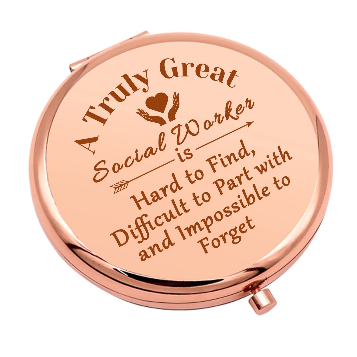 Social Worker Gifts for Women Social Work Appreciation Gift Compact Makeup Mirror for Coworker Friends Thank You Gifts Folding Makeup Mirror for Her Graduation Christmas Birthday Gifts