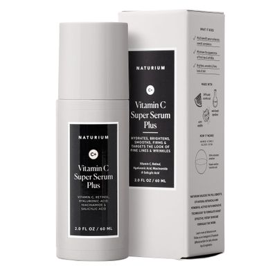 Naturium Vitamin C Super Serum Plus Jumbo, Smoothing Face Care, plus Retinol, Hyaluronic Acid, Niacinamide &amp; Salicylic Acid, 2 oz