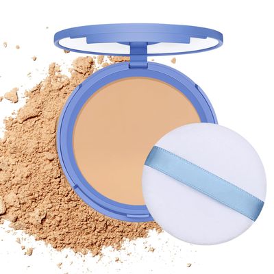 NAISSIYA Oil Control Face Pressed Powder,Matte Smooth Flawless Finishing Powder Makeup,Lightweight Waterproof Long-Lasting Setting Powder Foundation,0.35 Oz(PURE BEIGE)