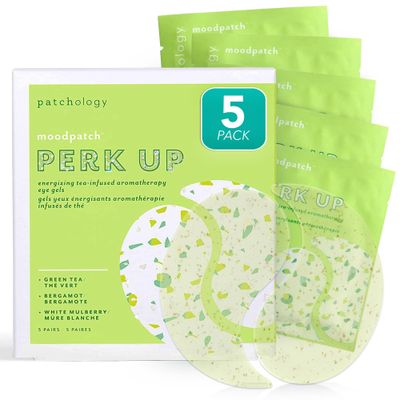 Patchology Perk Up Hydrating Under Eye Masks with Green Tea - Under Eye Patches For Dark Circles and Puffy Eyes Care, Treatment &amp; Moisturizer - Eye Bags, Puffiness &amp; Wrinkles Reducer (5 Pairs)