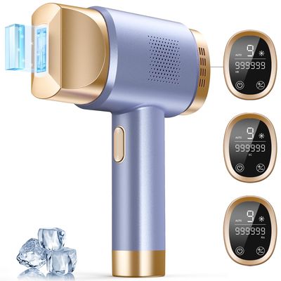 LUBEX Laser Hair Removal for Women and Men, Sapphire Ice-Cooling Painless &amp; Long-Lasting Result, IPL Hair Removal Device for Body &amp; Face at-Home Use, Blue