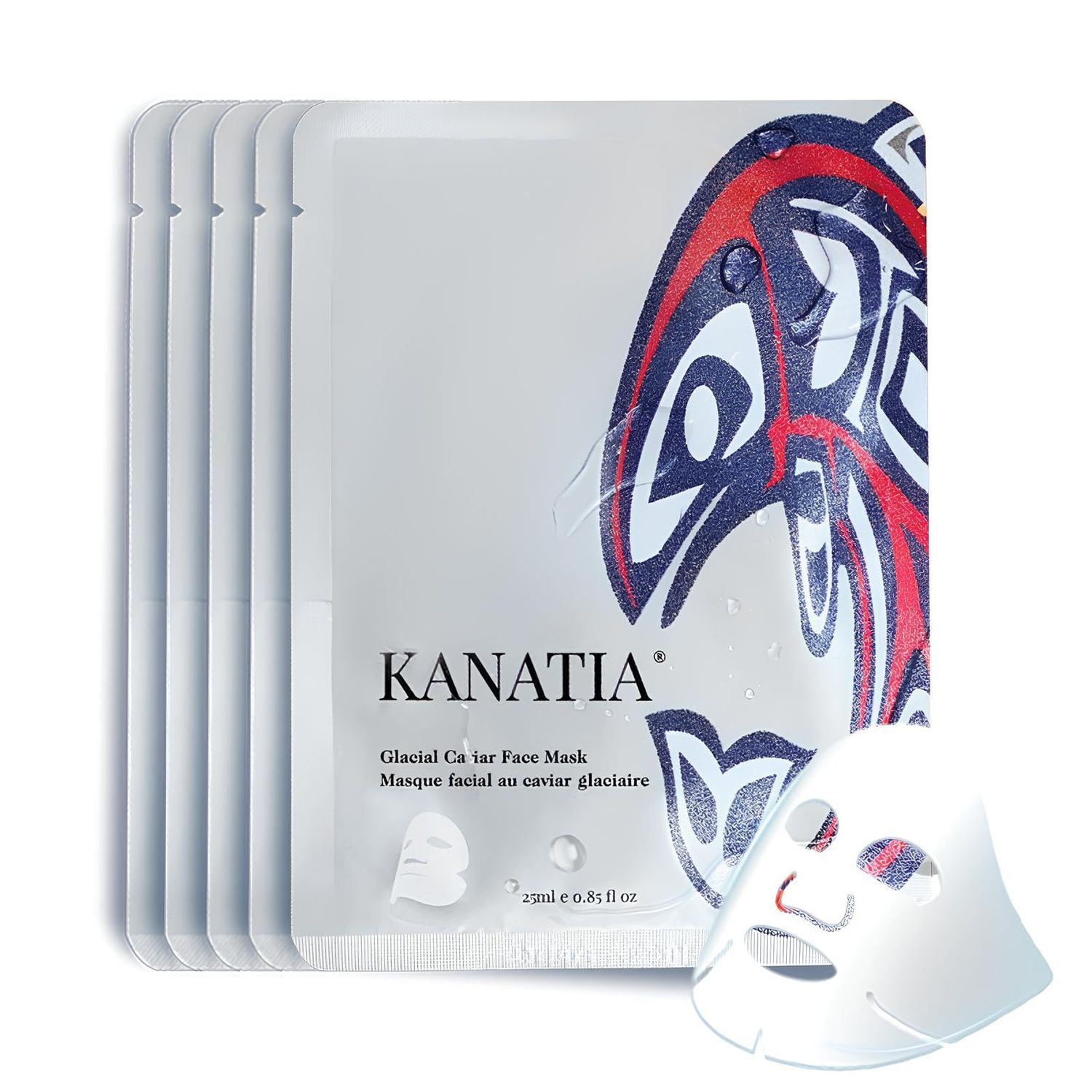 KANATIA Glacial Caviar Hydrating Face Mask Skin Care,Beauty Anti-Aging for Dry &amp; Sensitive Skin and ALL Skin Types, Hyaluronic Acid, Anti-aging Hydrating Face Mask5-pack