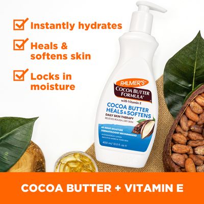 Palmer's Cocoa Butter Formula Daily Skin Therapy Cocoa Butter Body Lotion for Dry Skin, Hand &amp; Body Moisturizer, Pump Bottle, 13.5 Oz (Pack of 1)