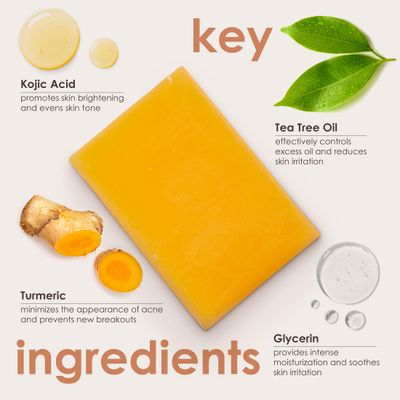 SimpleField Turmeric Kojic Acid Soap - Reduce Dark Spots. Natural Oils with Vitamin C, Retinol and Vitamin E - Gentle &amp; Moisturizing for Face and Body (2 Pack)