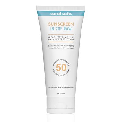 Reef Safe Sunscreen Travel Lotion SPF 50 - Mexico &amp; Hawaii 104 Reef Act Compliant, Biodegradable, Zinc, Vitamin E, Oxybenzone &amp; Octinoxate Free, Water Resistant, Natural Ingredients, by Coral Safe