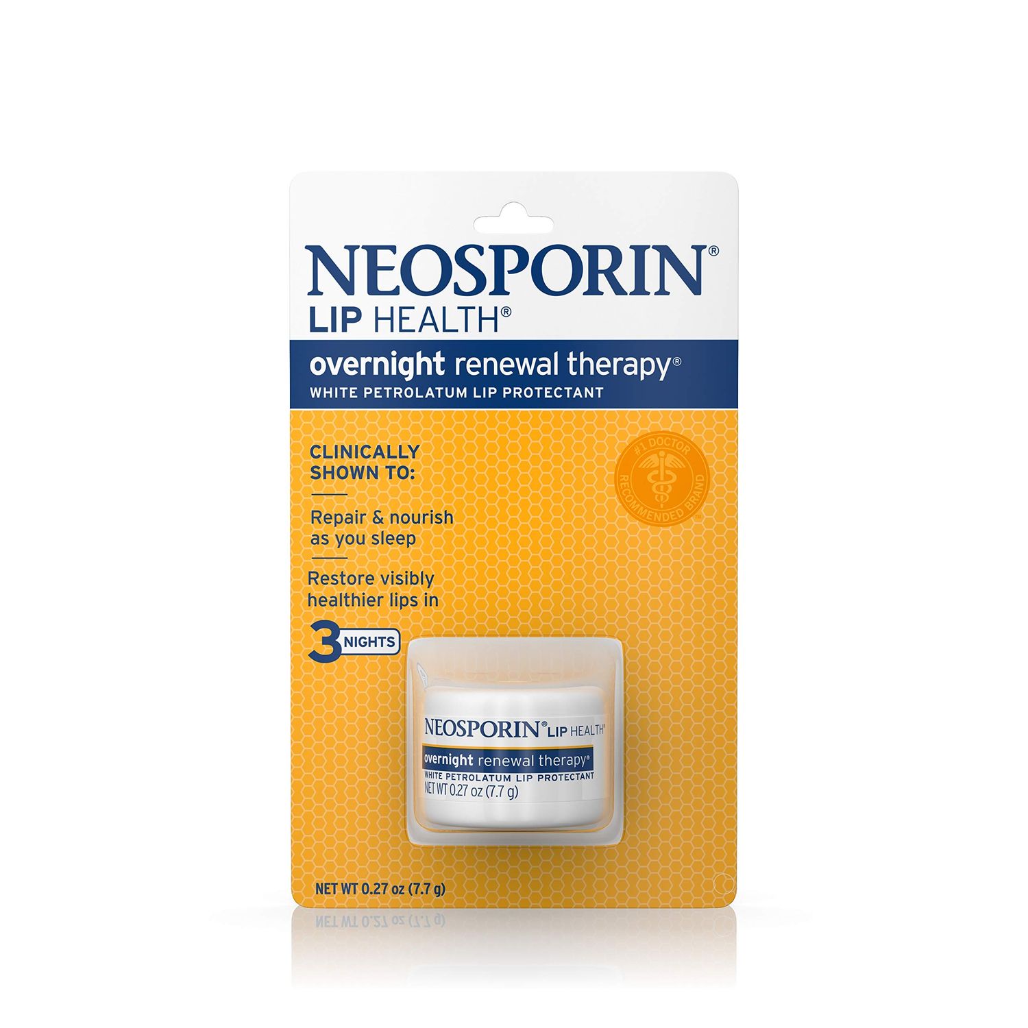 Neosporin Lip Health Overnight Healthy Lips Renewal Therapy Petrolatum Lip Protectant, 0.27 Ounce (Pack of 1)