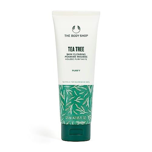 The Body Shop Tea Tree Skin Clearing Foaming Cleanser - Purifying Face Wash For Oily, Blemished Skin - Vegan - 4.2 Fl Oz - Packaging May Vary