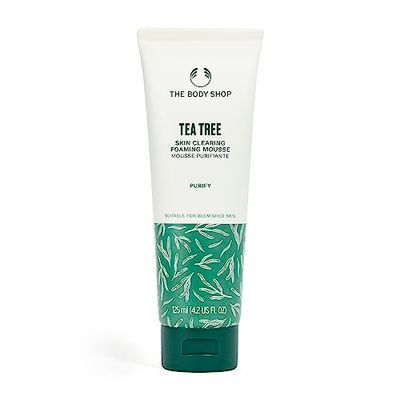 The Body Shop Tea Tree Skin Clearing Foaming Cleanser - Purifying Face Wash For Oily, Blemished Skin - Vegan - 4.2 Fl Oz - Packaging May Vary