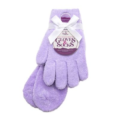 Moisturizing Socks and Gloves Set | Purple Fuzzy Socks and Gloves with Aloe and Vitamin E for Women | Women&#39;s Gifts for Self-Care