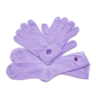Moisturizing Socks and Gloves Set | Purple Fuzzy Socks and Gloves with Aloe and Vitamin E for Women | Women's Gifts for Self-Care