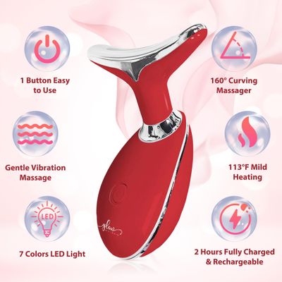 Red-Light-Therapy-for-Face and Neck with 7 Color, Facial Massager for Face and Neck