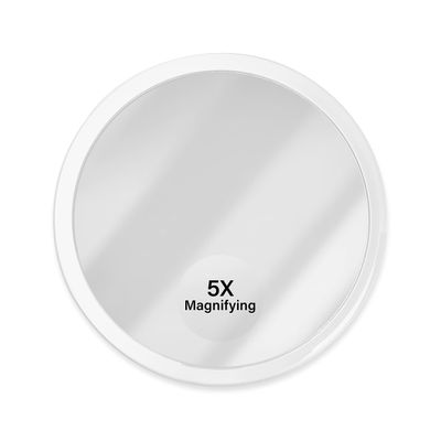 Jumbl 6 5X Magnifying Mirror, Compact Suction Cup Makeup Mirror with 5X Magnification for Bathroom, Shower, Beauty &amp; Skin Care, Brow Threading &amp; Tweezing
