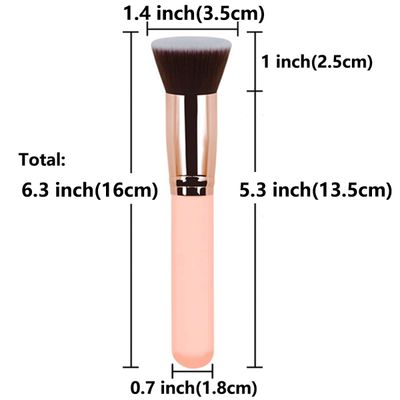 Reazana Kabuki Brushes 2pcs Foundation Blush Brush Makeup Brushes for Liquid Cream Powder Professional Cosmetics Blender Brush Face Blending Buffing Brushes Thick Soft Synthetic Fibers Flat Top (Pink)