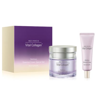 Isa Knox AGE FOCUS VITAL COLLAGEN Essential Cream (2.4fl oz) - Korean Skin Care, Moisturizer by LG Beauty. Hydrolyzed Collagen, Vitamins C, B12 &amp; E.