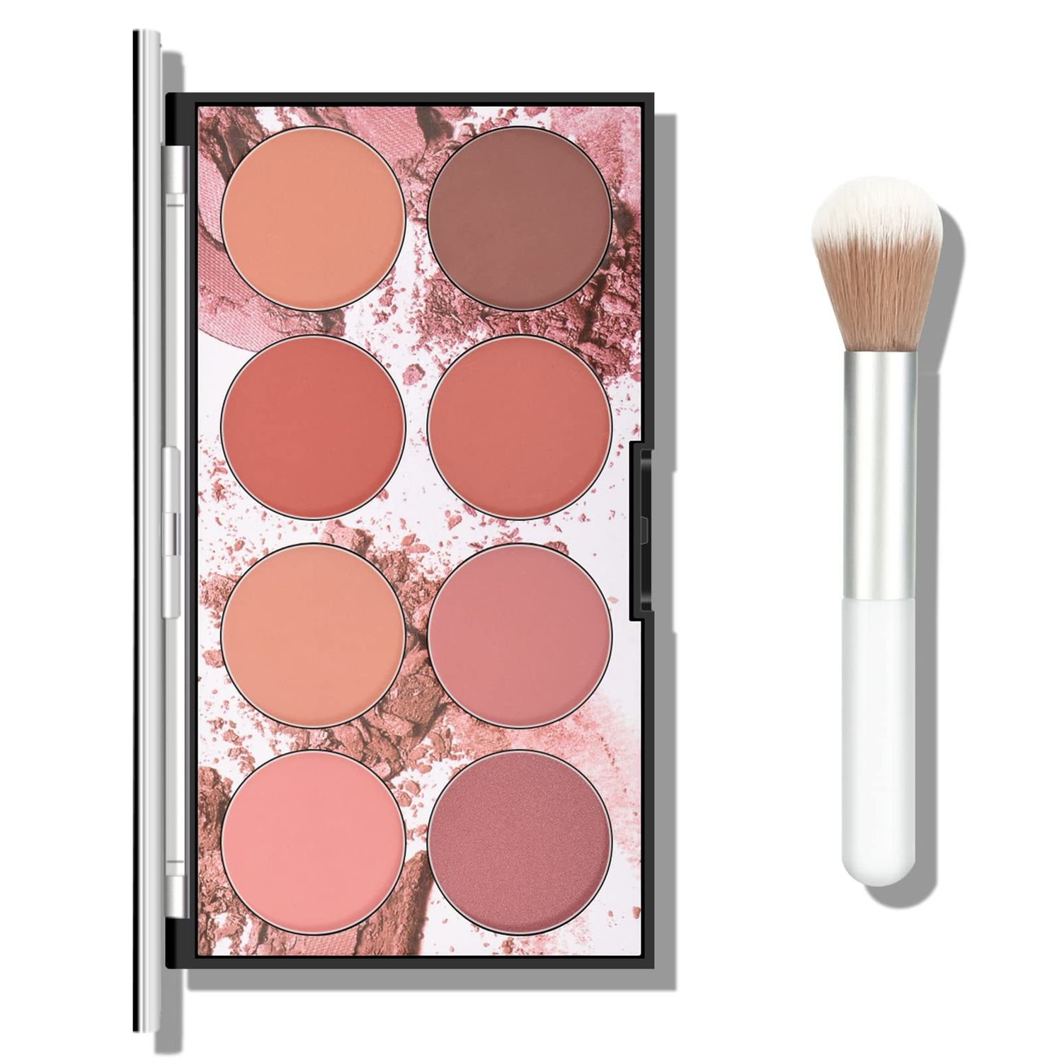 KYDA 8 Colors Face Blush Palette, Natural Matte Blush Palette, Smooth Blendable Powder Blush, Multiuse Makeup Palette