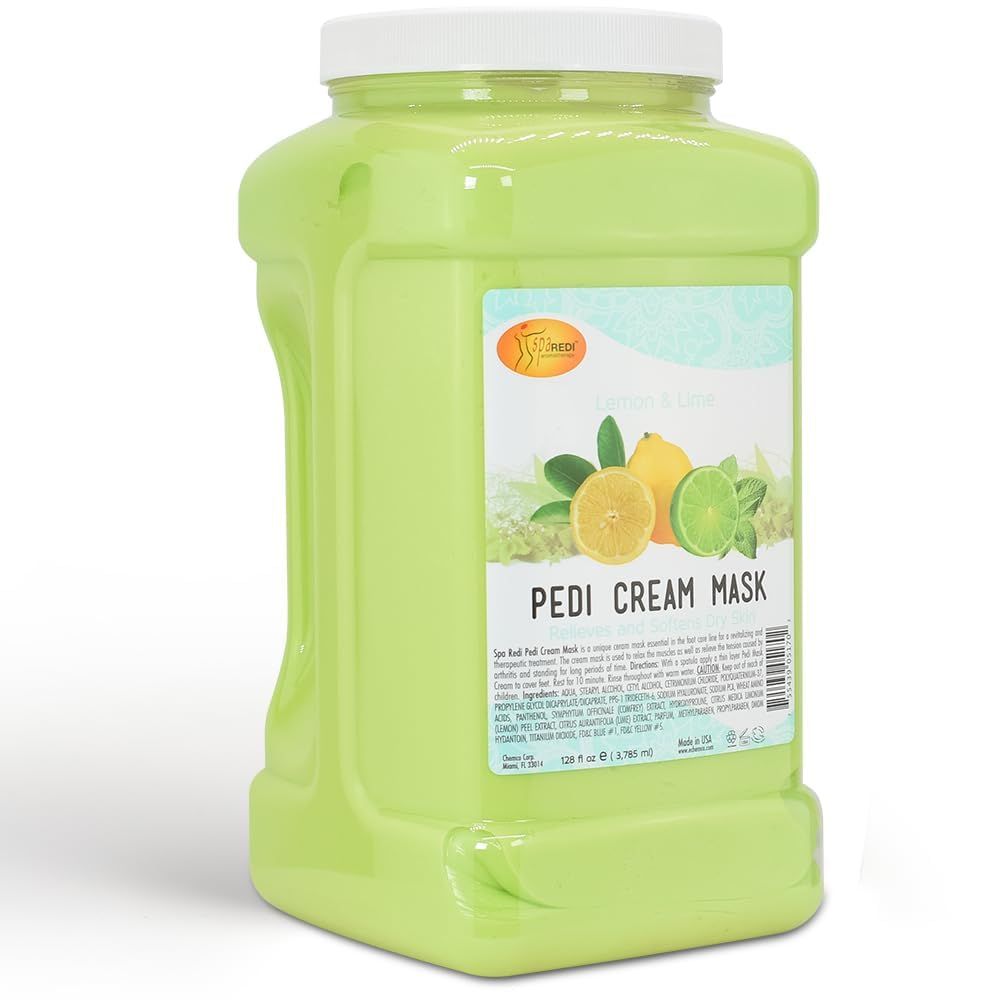 SPA REDI - Body and Foot Cream Mask, Lemon, 128 Oz - Pedicure Massage for Tired Feet and Body, Hydrating, Fresh Skin - Infused with Hyaluronic Acid, Amino Acids, Panthenol, Comfrey Extract