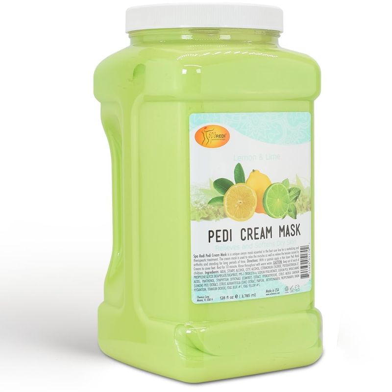 SPA REDI - Body and Foot Cream Mask, Lemon, 128 Oz - Pedicure Massage for Tired Feet and Body, Hydrating, Fresh Skin - Infused with Hyaluronic Acid, Amino Acids, Panthenol, Comfrey Extract