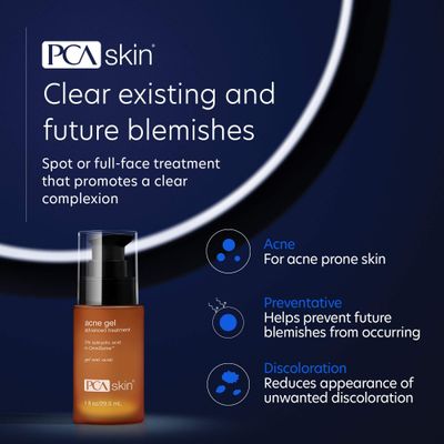 PCA SKIN Acne Gel, Acne Spot Treatment, 2% Salicylic Acid Serum, Anti Acne Serum, Evens Skin Tone, 1 fl oz Pump
