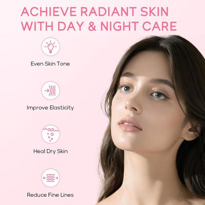 Skincare Gift Set Sakura Skin Care Travel Kit with Cleanser, Toner, Serum, Eye Cream, Face Cream for Women Girls (5pcs)