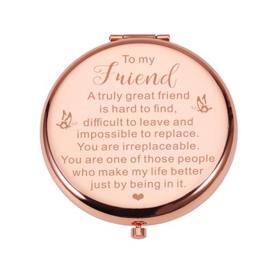 VANLOVEMAC Friendship Gifts for Women Boo Basket Stuffers for Women Birthday Gifts for Female Friends Compact Mirror Gift for Work Bestie Best Friend Sister Christmas Stocking Stuffers