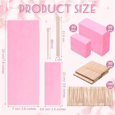 Yaomiao 250 Pieces Waxing Kit for Women and Men - Hair Removal Strips, Wax Applicator Sticks for Body and Skin (Pink)