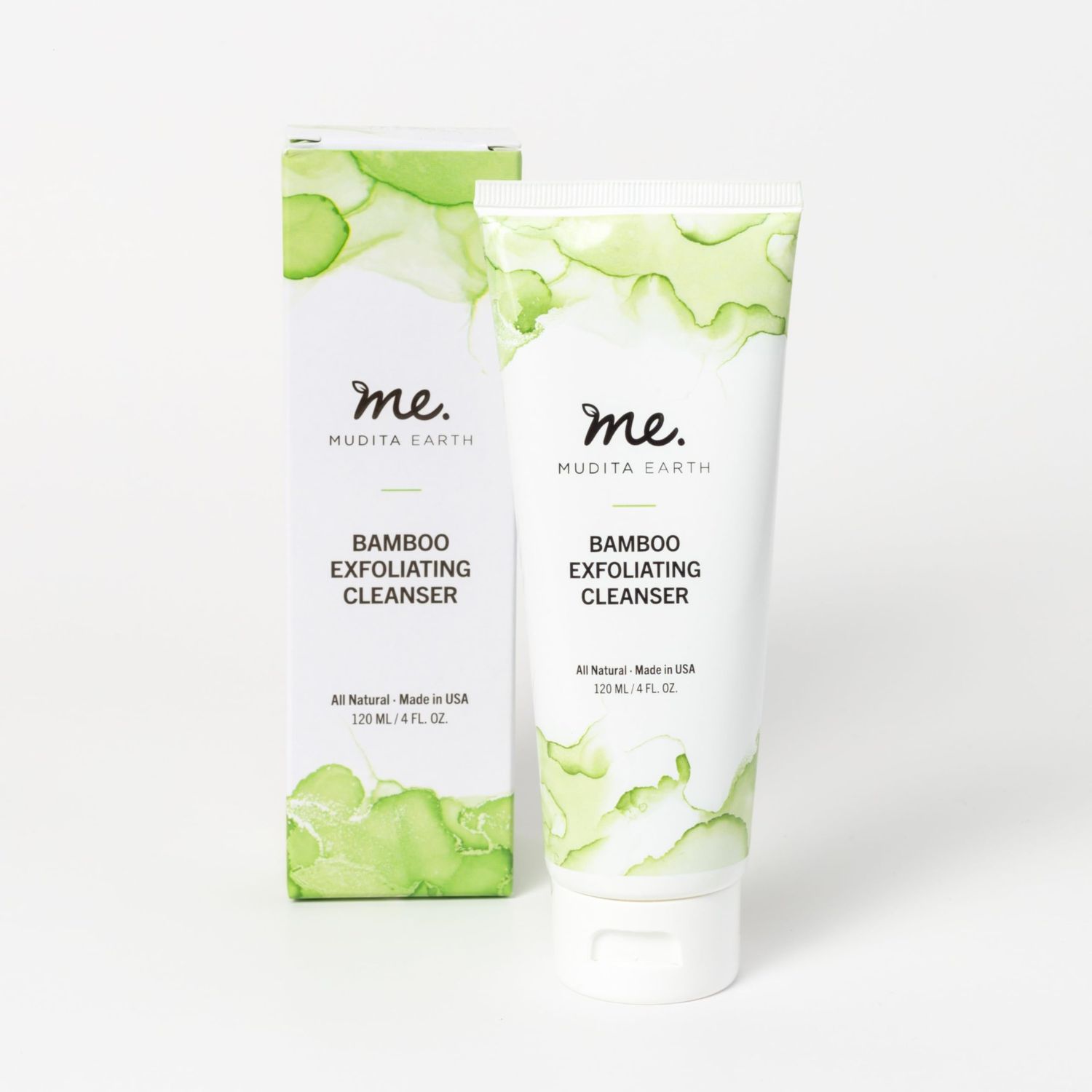 Mudita Earth Organic Bamboo Microdermabrasion Facial Scrub: for Acne and Sensitive Skin, Micro Dermabrasion Bamboo Powder Scrub with Lactic Acid