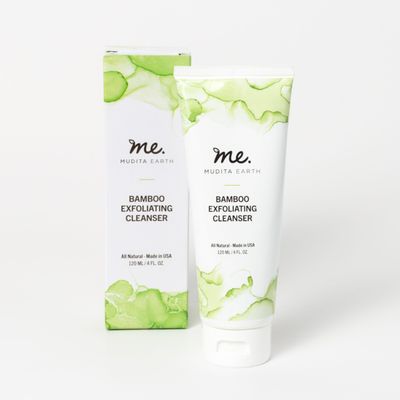Mudita Earth Organic Bamboo Microdermabrasion Facial Scrub: for Acne and Sensitive Skin, Micro Dermabrasion Bamboo Powder Scrub with Lactic Acid