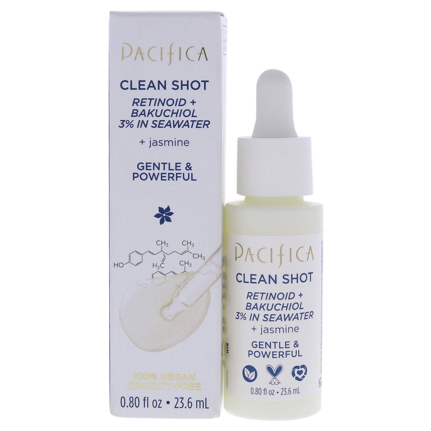 Pacifica Clean Shot Retinoid and Bakuchiol 3 Percent In Seawater Unisex 0.8 oz