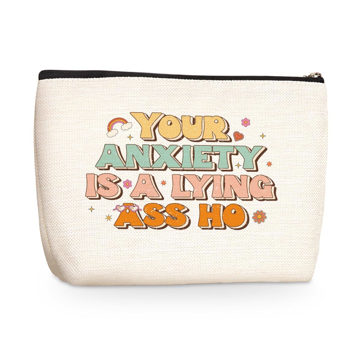 Office Gifts Supplies Mental Health Gifts Makeup Bag Motivational Gifts Cosmetic Travel Bag Gifts for Coworkers Women Leader Mother Employee Best Friends Skincare Bag for Boss Day Birthday Nurses Day