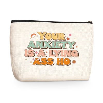 Office Gifts Supplies Mental Health Gifts Makeup Bag Motivational Gifts Cosmetic Travel Bag Gifts for Coworkers Women Leader Mother Employee Best Friends Skincare Bag for Boss Day Birthday Nurses Day