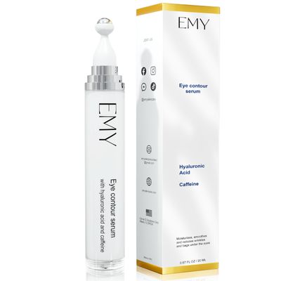 Roller Eye Serum Acid Hyaluronic Caffeine Moisturizing Plumping Massage Ball Reduces Dark Circles Bags Under Eyes Wrinkles and Fine Line Non-Greasy Suitable for Sensitive Skin