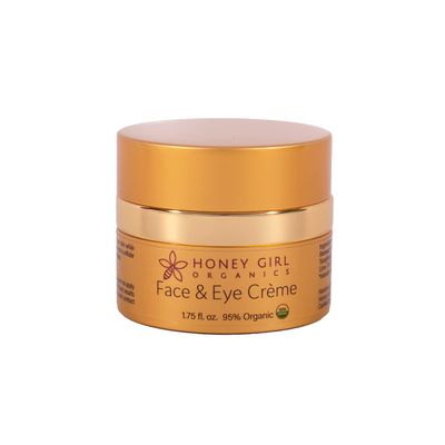 Honey Girl Organics Face &amp; Eye Crme, USDA Certified Organic Facial Moisturizer &amp; Under Eye Cream for Wrinkles, Dark Circles and Puffiness w/Hydrating Honey, Beeswax, Essential Oils &amp; EVOO. 1.75oz