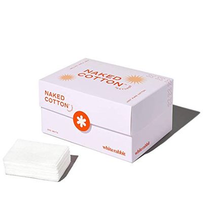 White Rabbit - NAKED COTTON Textured - Perforated Facial Cotton Pads - For Makeup Remover, Toner, Mask - 100% Cotton, Unbleached, Lint-Free - Exfoliating &amp; Durable - Natural &amp; Cruelty-Free - 200 Count
