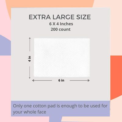 White Rabbit - NAKED COTTON Textured - Perforated Facial Cotton Pads - For Makeup Remover, Toner, Mask - 100% Cotton, Unbleached, Lint-Free - Exfoliating &amp; Durable - Natural &amp; Cruelty-Free - 200 Count