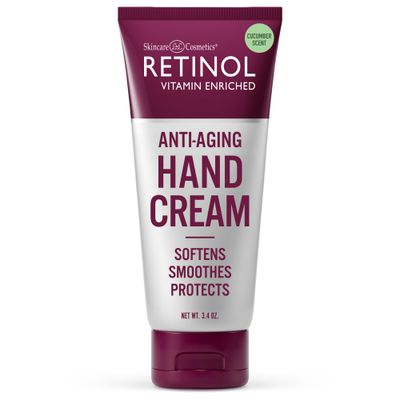 Retinol Anti-Aging Hand Cream-The Original Retinol For Younger Looking Hands -Rich Hand Cream Conditions. Protects Skin, Nails &amp; Cuticles - Vitamin A Minimizes Ages Effect on Skin (cucumber scent)