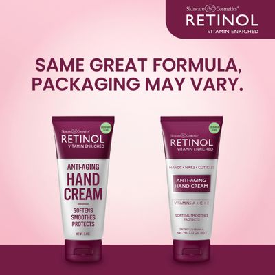 Retinol Anti-Aging Hand Cream-The Original Retinol For Younger Looking Hands -Rich Hand Cream Conditions. Protects Skin, Nails &amp; Cuticles - Vitamin A Minimizes Ages Effect on Skin (cucumber scent)
