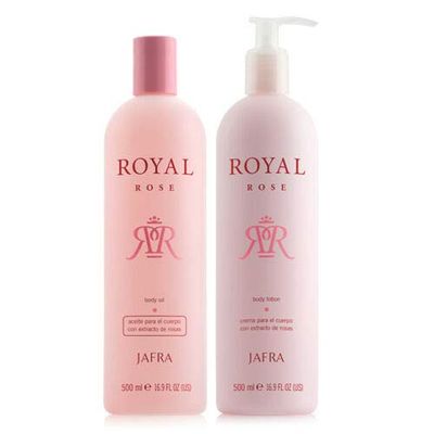 Jafra Royal Rose (Rich Body Oil &amp; Lotion Set) 16.9oz Each