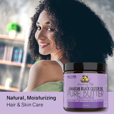 Sunny Isle Lavender Jamaican Black Castor Oil Pure Butter 4oz | Stimulates Hair Growth | Effective Moisturizer Hair &amp; Skin | All Types &amp; Textures