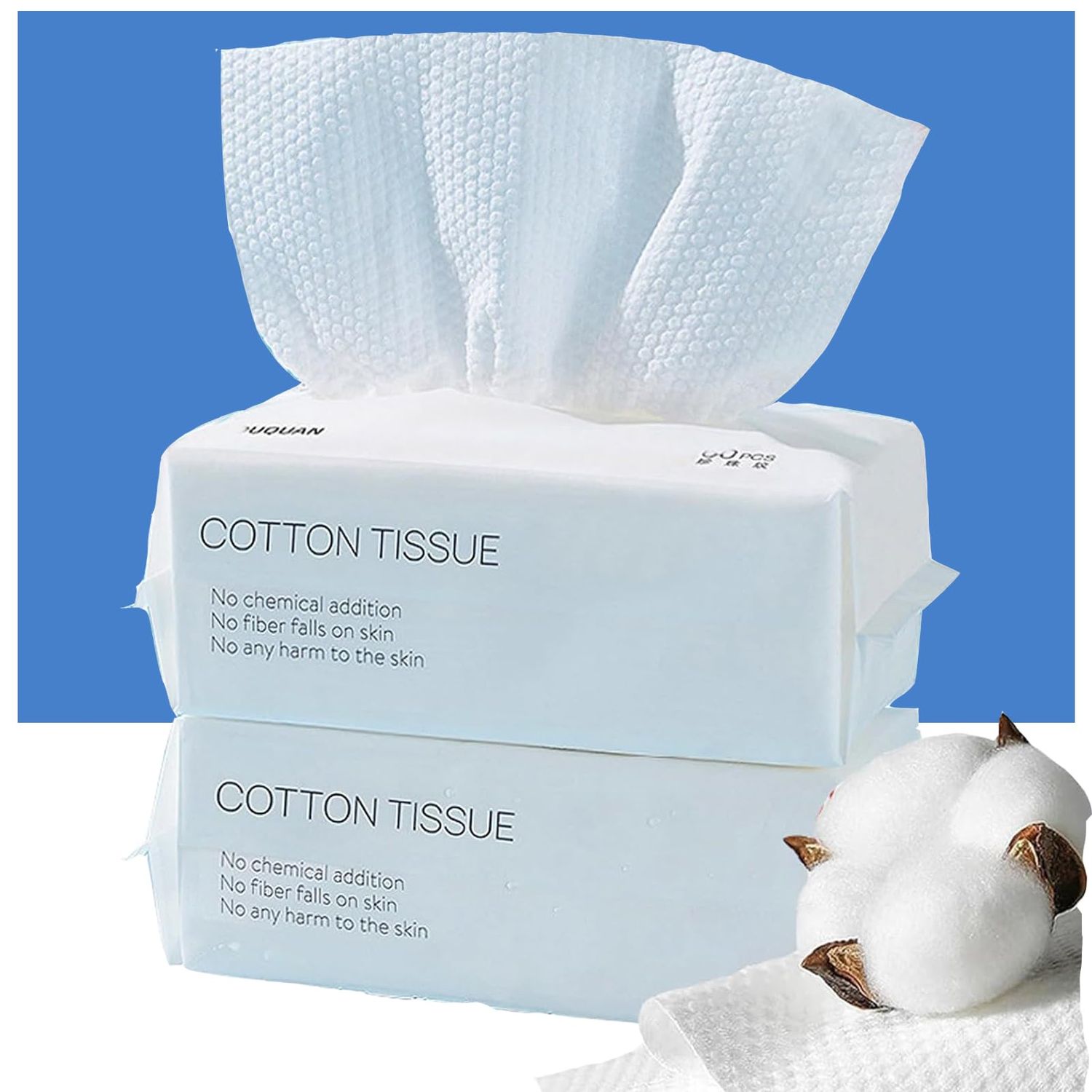 sealjoyous 130 Count Disposable Face Towels, Pure cotton Facial Clean Towels, Ultra Soft &amp; Thick Cloth for Sensitive Skin, Makeup Remover Dry Wipes, Lint-Free Towelettes for Cleansing