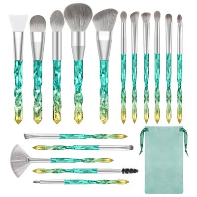 Makeup Brushes Set - BESTOPE PRO 16 Pcs Crystal handle Makeup Brush Set with 1 Silicone Face Mask Brush &amp;15 Makeup Brushes Premium Synthetic Foundation Powder Shadows Makeup Brushes Kit