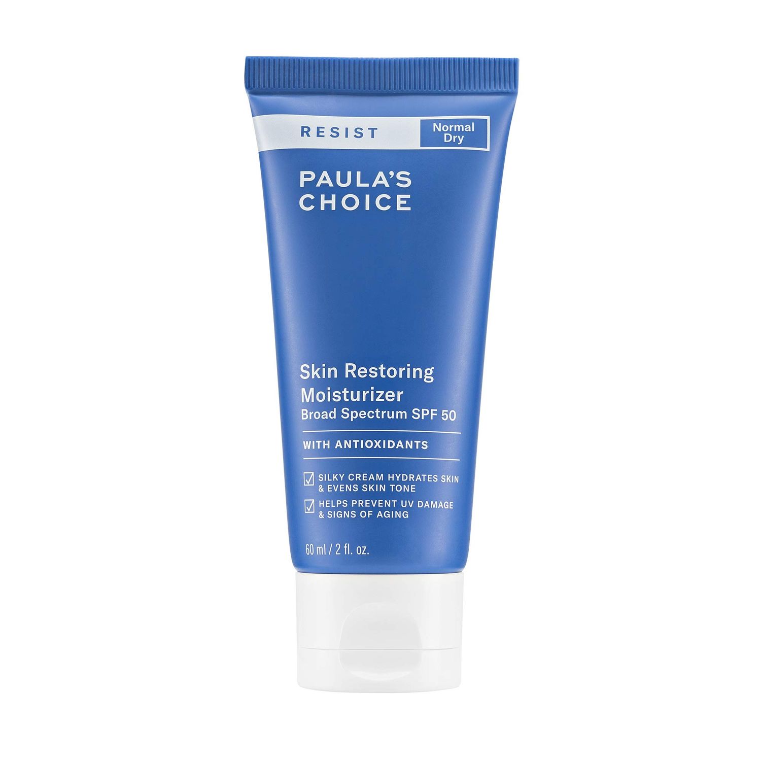 Paula&#39;s Choice RESIST Skin Restoring Moisturizer SPF 50, UVA &amp; UVB Protection, Shea Butter &amp; Niacinamide, Anti-Aging Sunscreen for Dry Skin, 2 Ounce