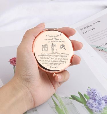 WSNANG to My Niece On Her Wedding Day Gift Compact Makeup Mirror Niece Wedding Gift from Aunt Wedding Gift for Niece Bride Pockets Mirror (Niece On Her Mirror)