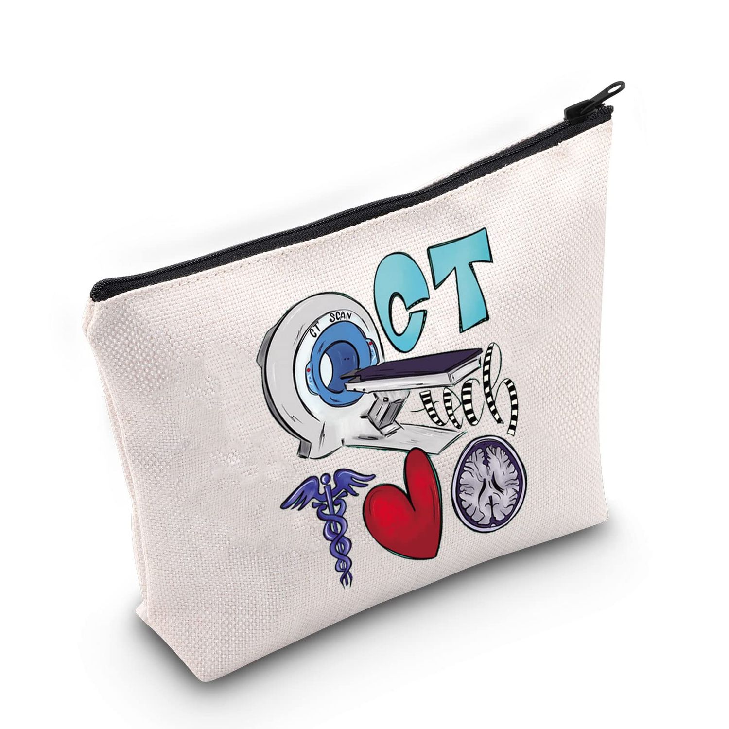 WZMPA CT Technologist Cosmetic Makeup Bag Radiologic Technologists Gift CT Tech Gifts Radiologist Zipper Pouch Bag For Women Girls (CT bag)