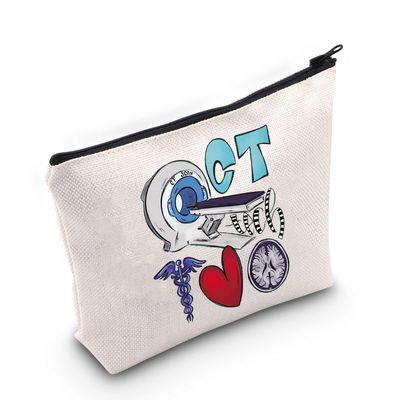 WZMPA CT Technologist Cosmetic Makeup Bag Radiologic Technologists Gift CT Tech Gifts Radiologist Zipper Pouch Bag For Women Girls (CT bag)